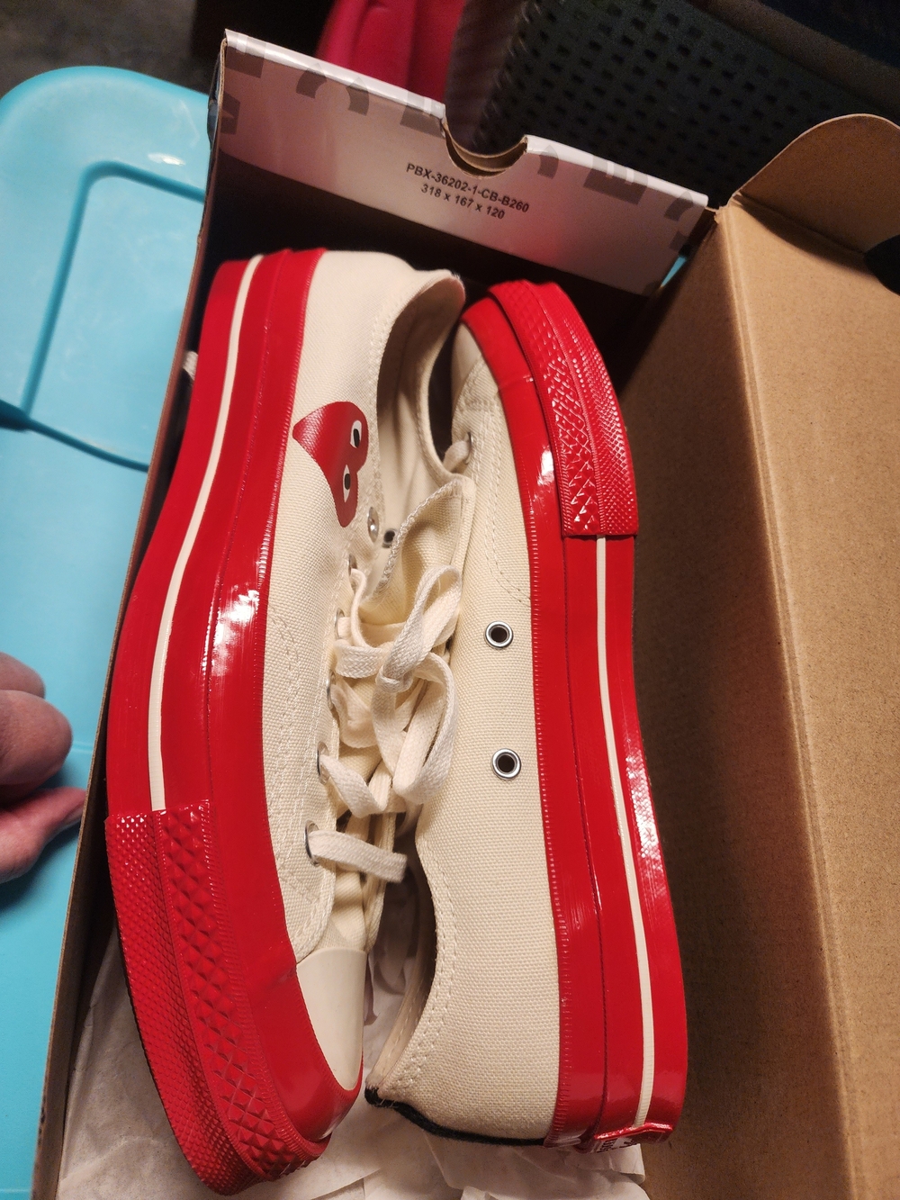CONVERSE Comme des Garçons PLAY Chuck 70 Ox Red & Cream Sneakers US M8 W10 NWT